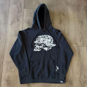 Metal Mulisha Skull Helmet Men’s Size M Hoodie Black Logo Y2K Grunge